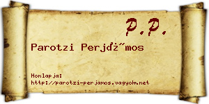 Parotzi Perjámos névjegykártya